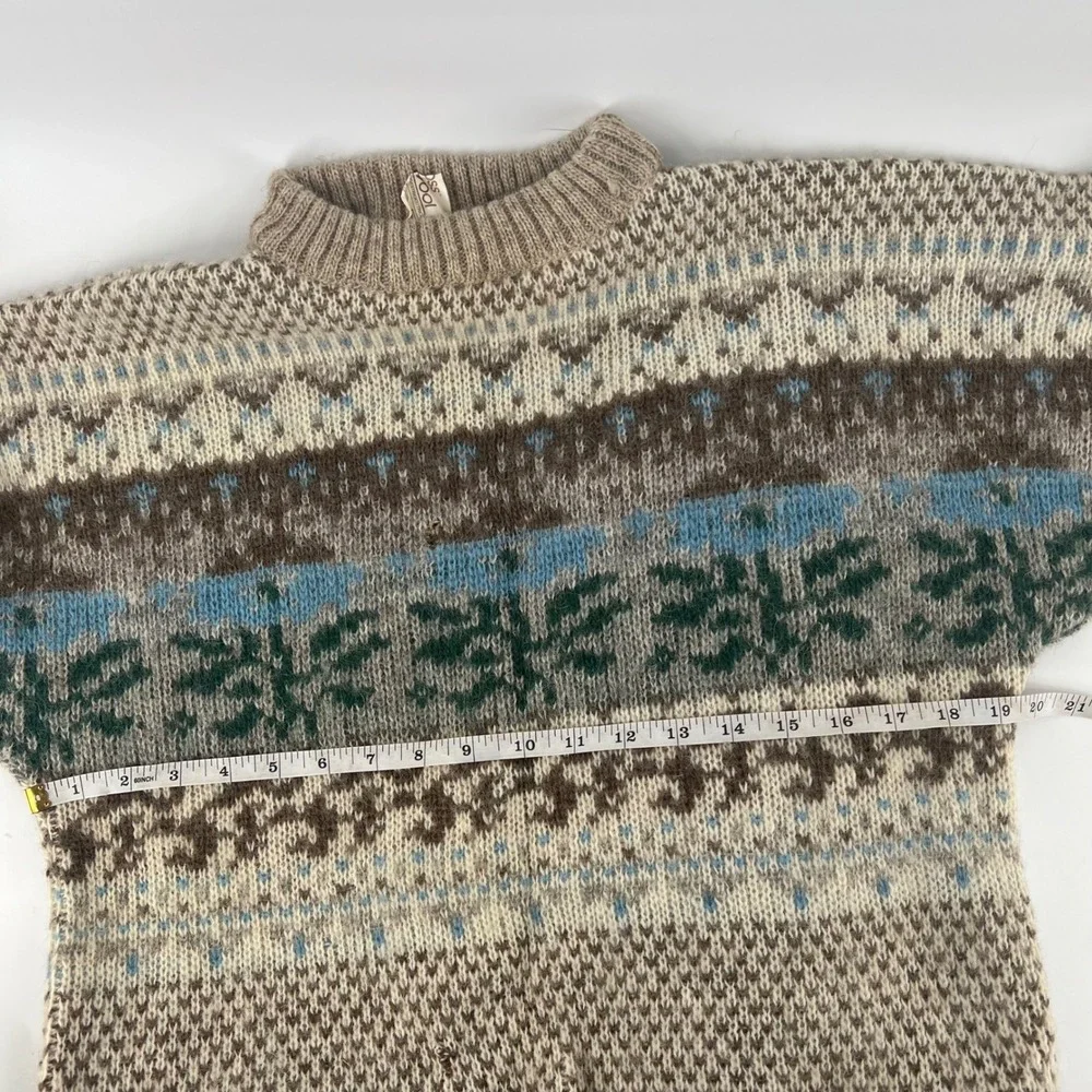 Vintage Alafoss Lopi Icelandic Wool Sweater Nordic Fair Isle Made Iceland M